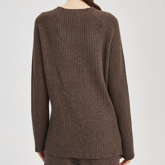 Nap Loungewear 100% Cashmere Rib-Knit Crew Neck Pullover Sweater, Retail $359 - Picture 7 of 16